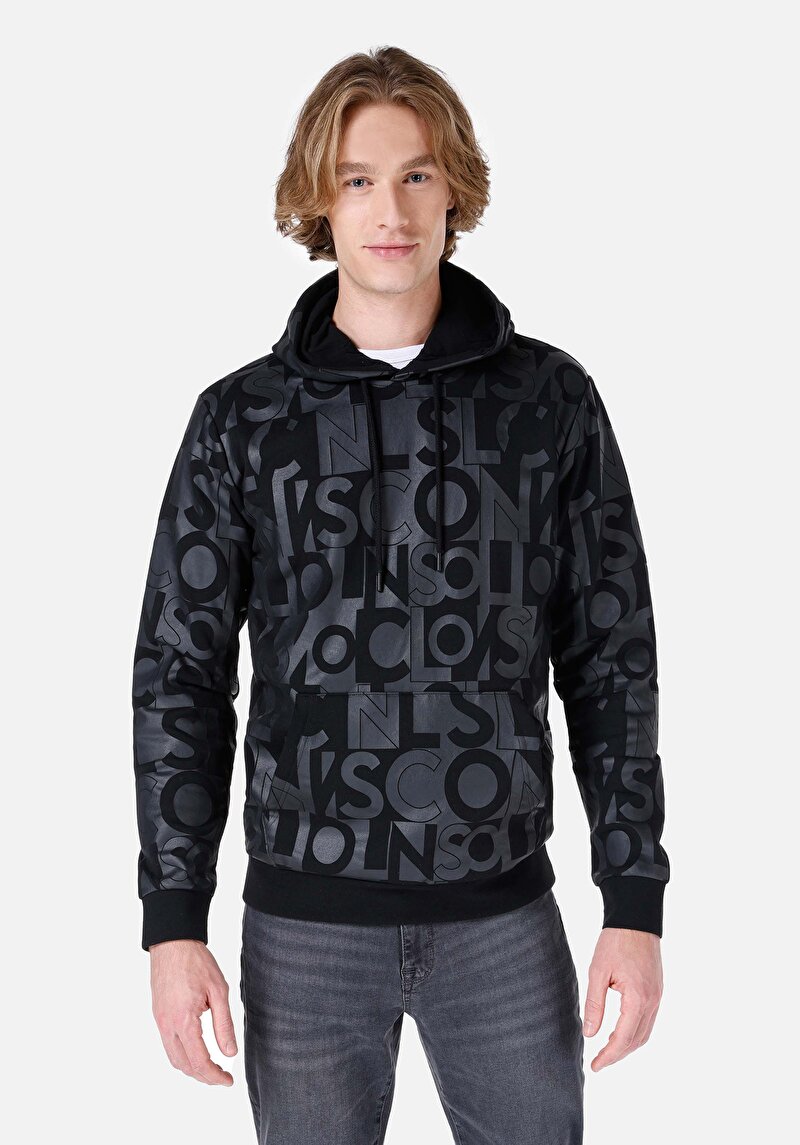 Изображение Мужская черная толстовка стандартного кроя