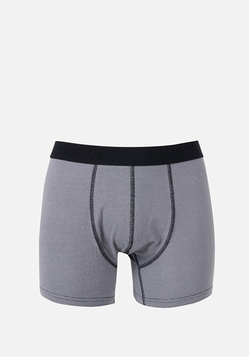 Изображение Мужские серые боксеры современного кроя с принтом