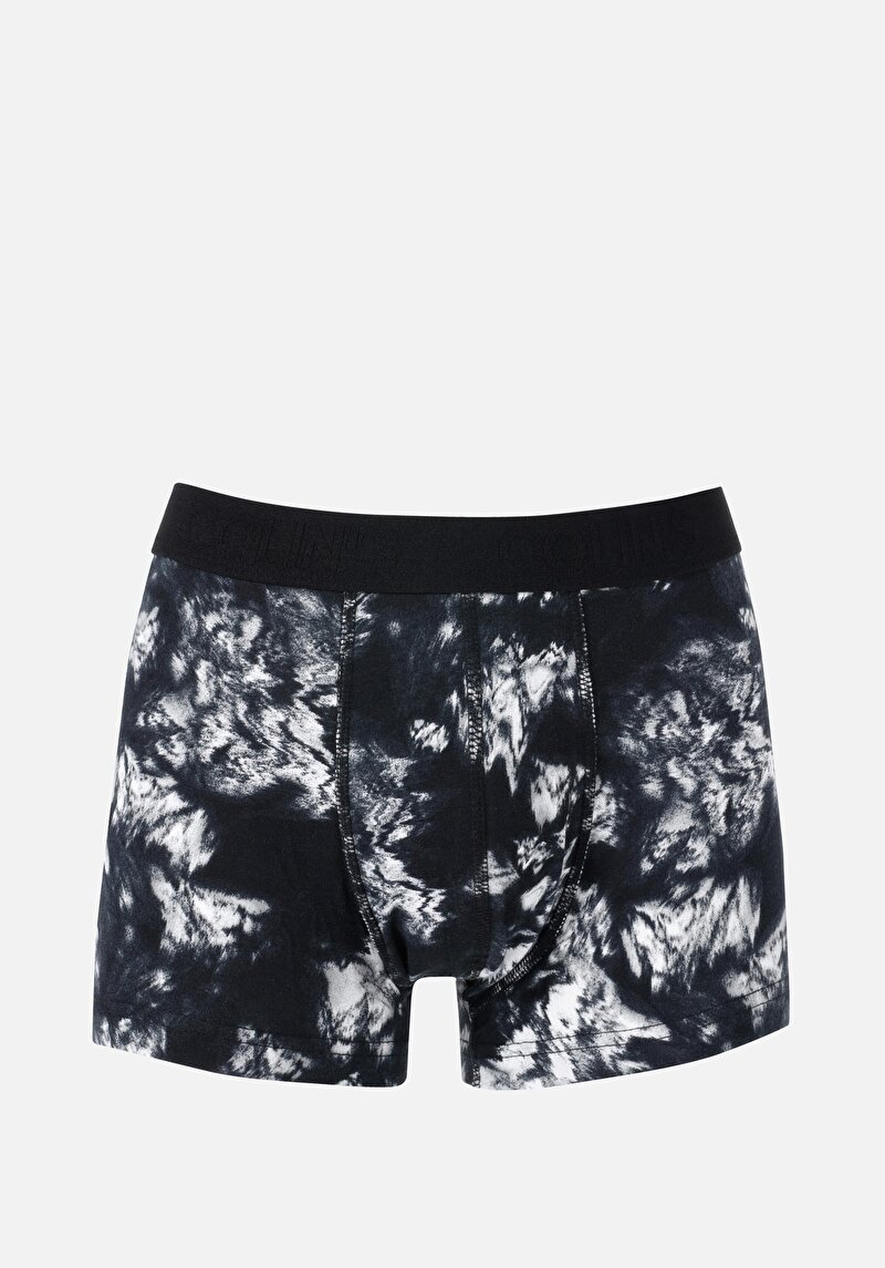 Изображение Мужские черные боксеры modern fit с принтом