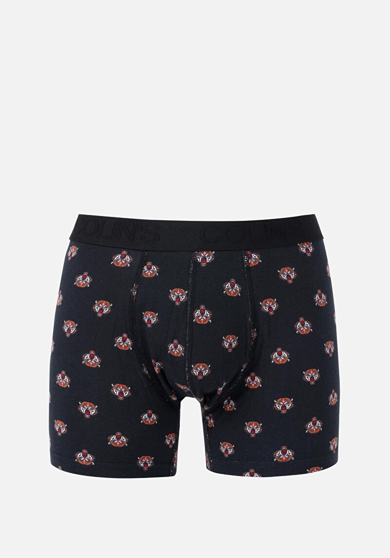 Изображение Мужские черные боксеры modern fit с принтом