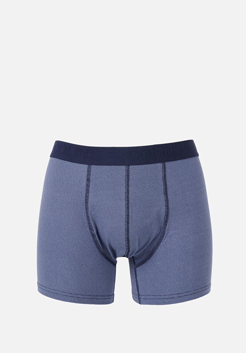 Изображение Мужские тёмно-синие боксеры modern fit с принтом