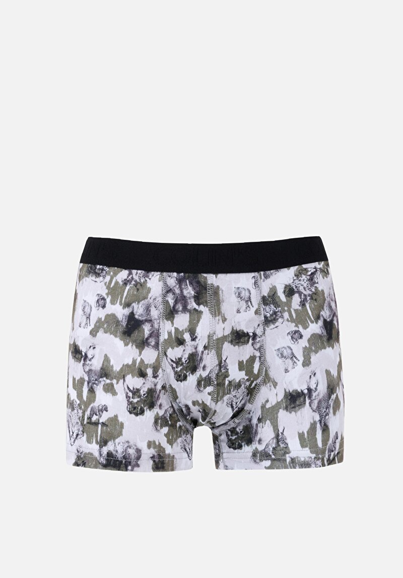 Изображение Мужские черные боксеры modern fit с принтом