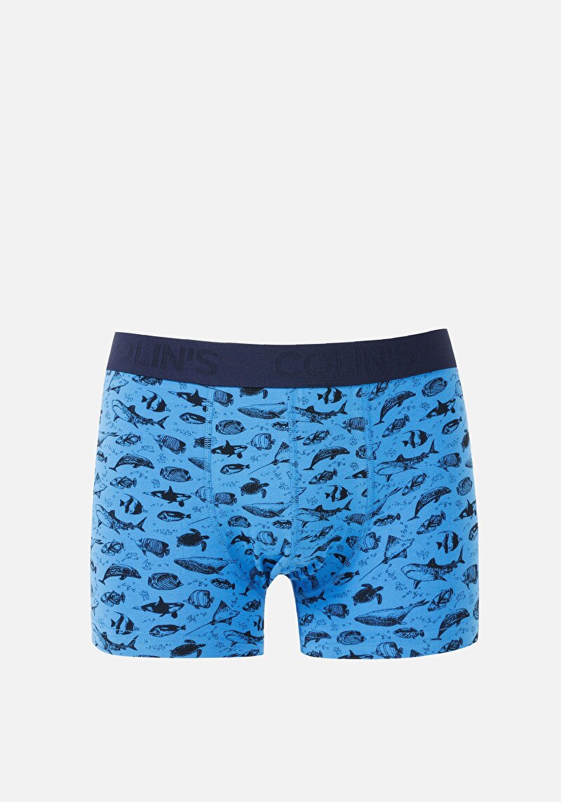Изображение Мужские синие боксёры с принтом modern fit