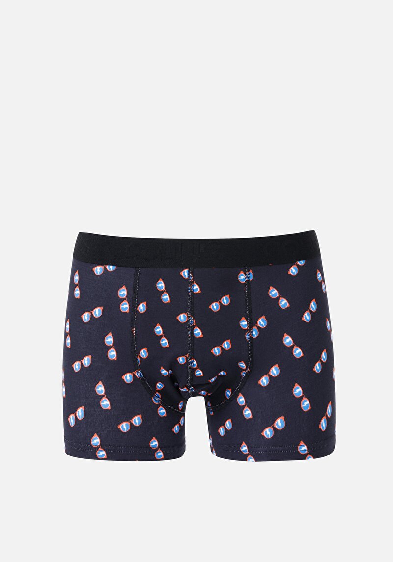 Изображение Мужские тёмно-синие боксеры modern fit с принтом