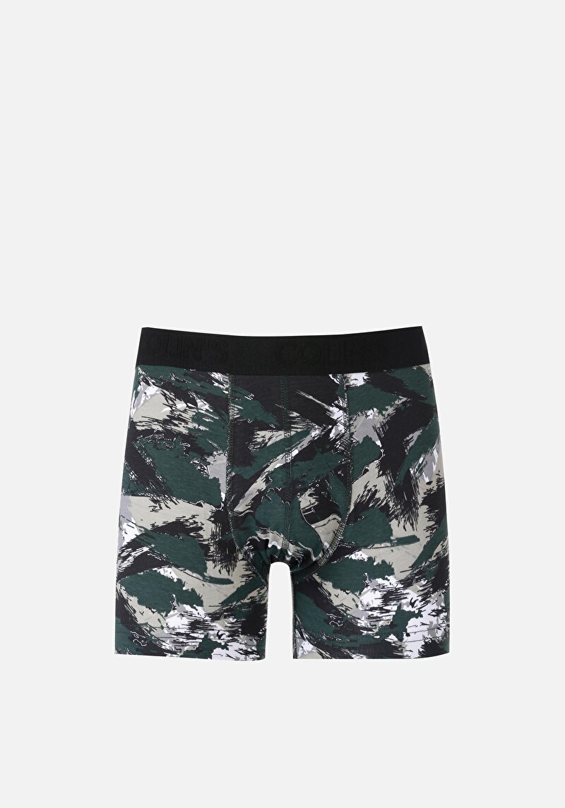 Изображение Мужские зелёные боксеры с принтом modern fit