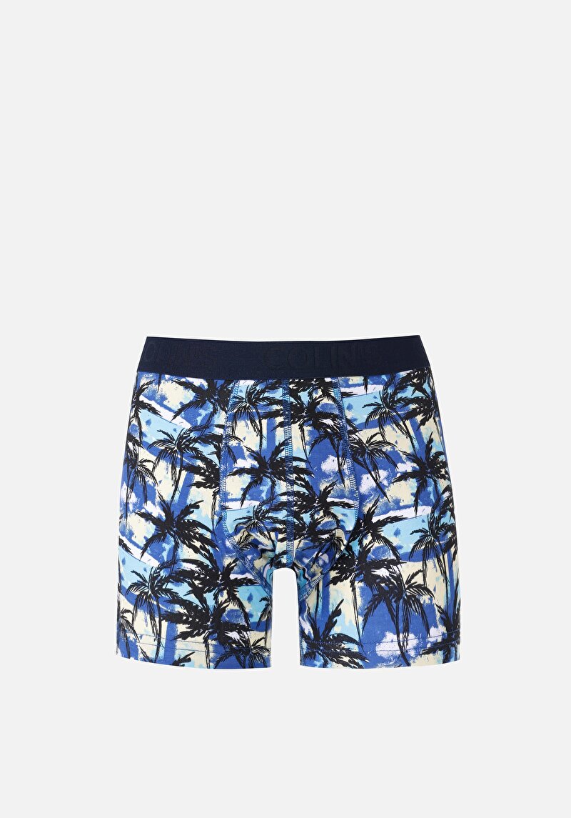 Изображение Мужские синие боксёры modern fit с принтом
