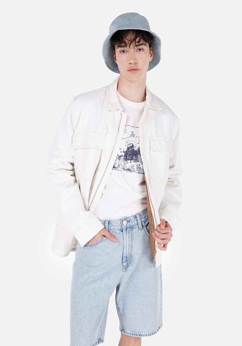 Изображение Мужская джинсовая куртка стандартного кроя, на молнии, с подкладкой