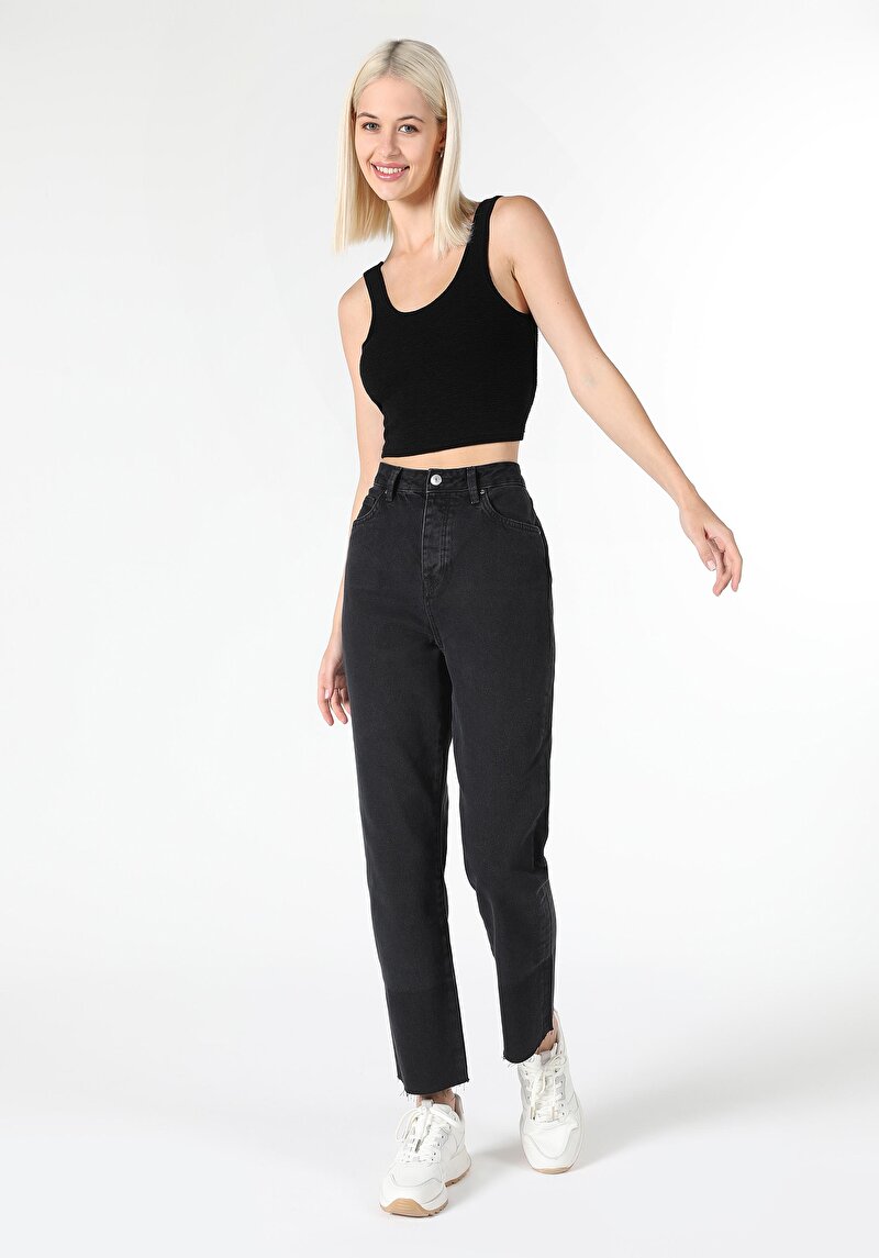 Изображение Женские джинсы деним straight fit высокая посадка