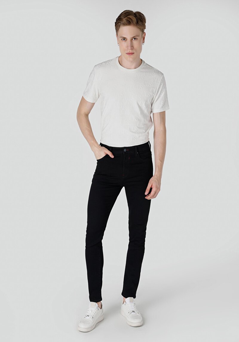 Изображение Мужские черные джинсы skinny fit завышенная посадка