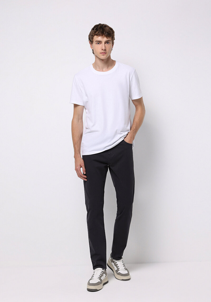 Изображение Мужские серые прямые брюки с заниженной посадкой