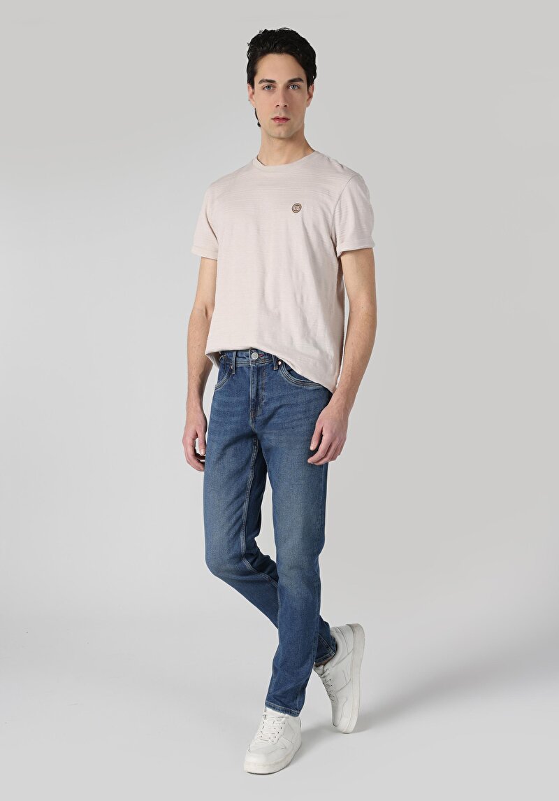 Изображение Мужские джинсы цвета индиго облегающего кроя с заниженной посадкой