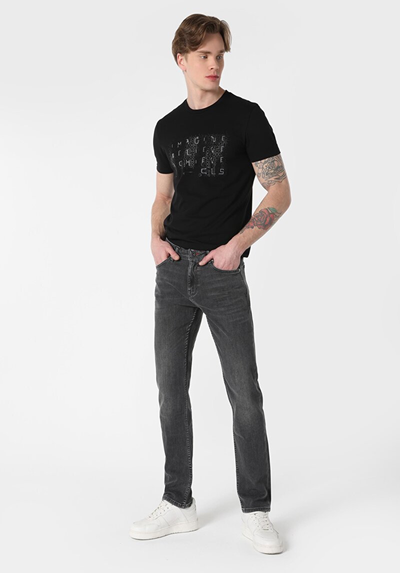 Изображение Мужские джинсы цвета индиго прямого кроя с заниженной посадкой