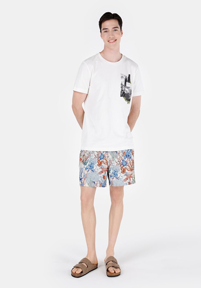 Изображение Мужские бежевые плавательные шорты стандартного кроя