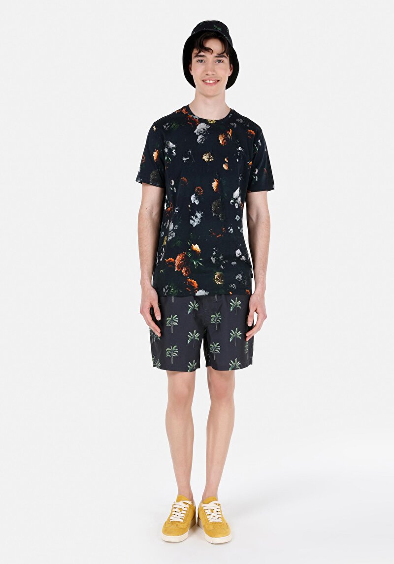 Изображение Мужские чёрные плавательные шорты стандартного кроя