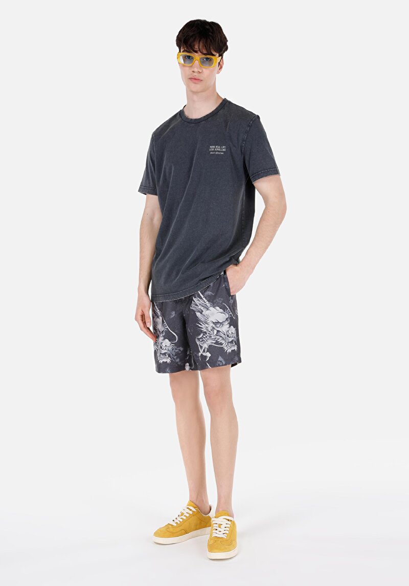 Изображение Мужские черные плавательные шорты slim fit