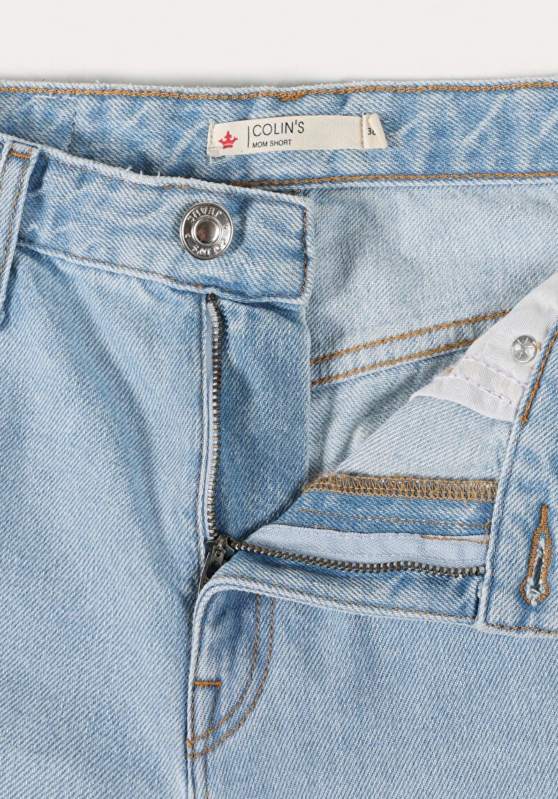 Показать информацию о Женские черные джинсовые шорты с высокой посадкой mom fit