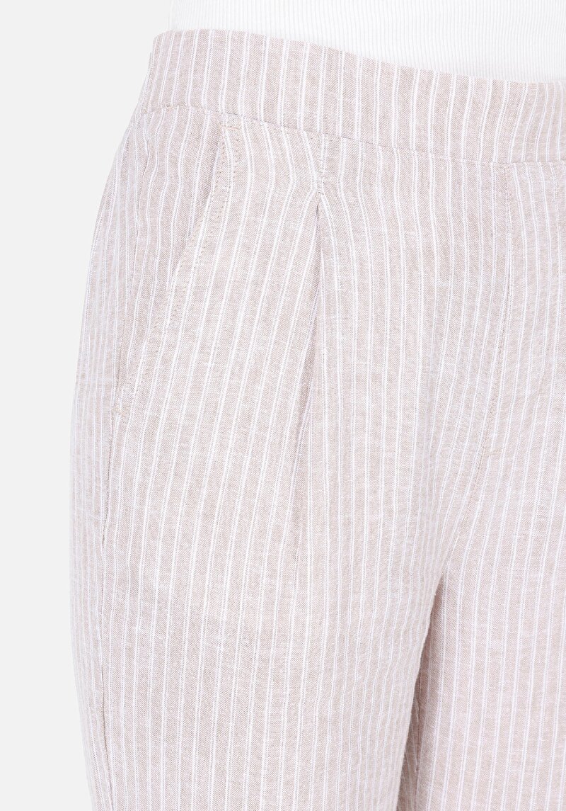 Показать информацию о Женские бежевые брюки прямого кроя, с заниженной талией