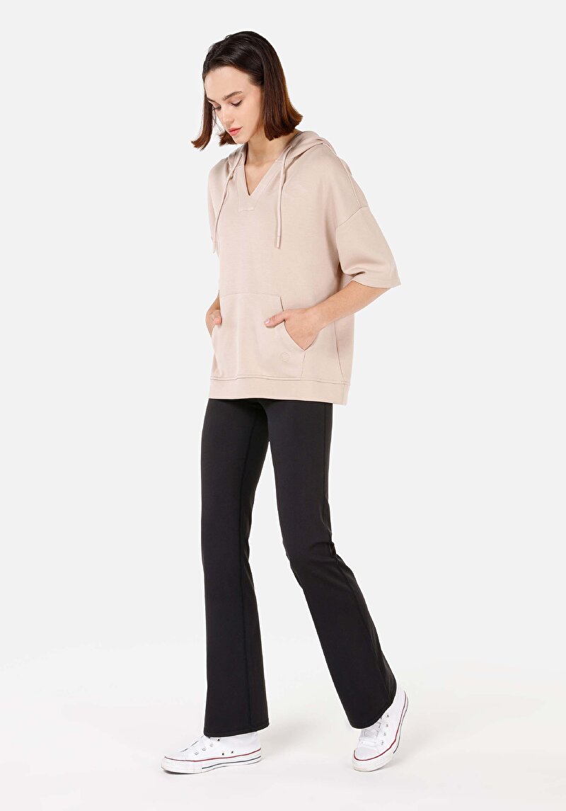 Показать информацию о Женские трикотажные леггинсы черного цвета slim fit с высокой посадкой