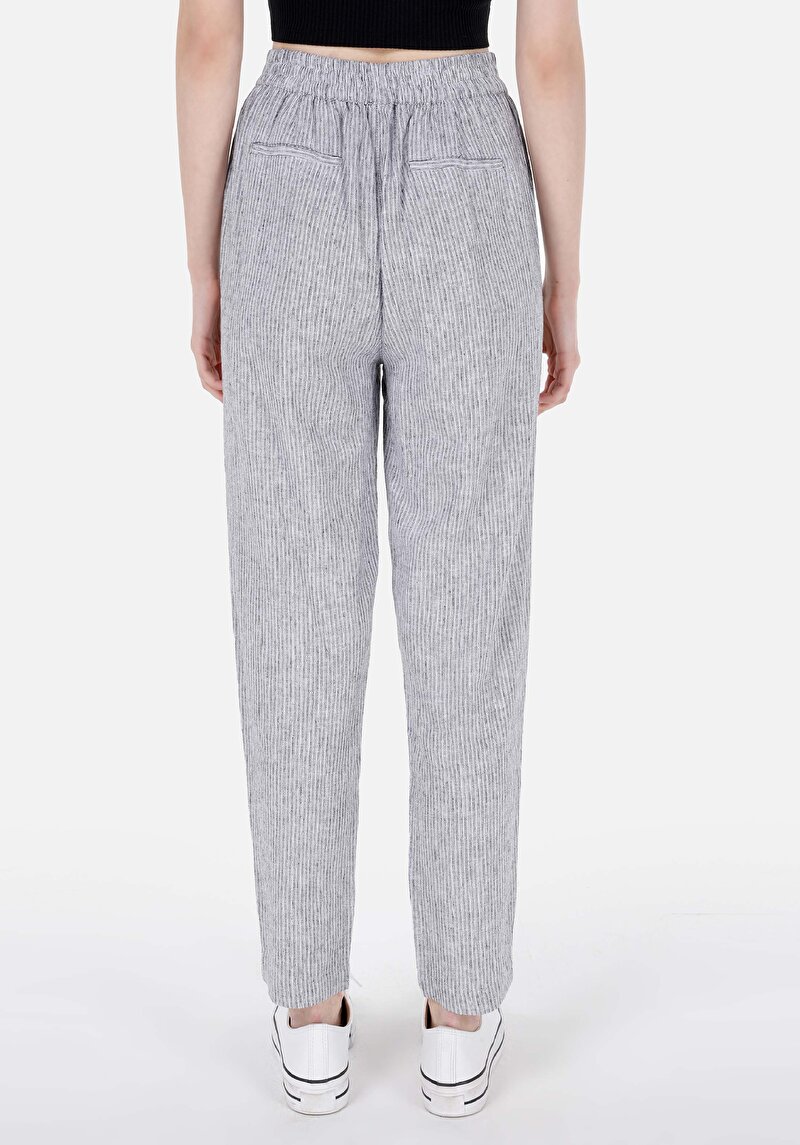 Показать информацию о Женские антрацитовые брюки прямого кроя, с заниженной талией