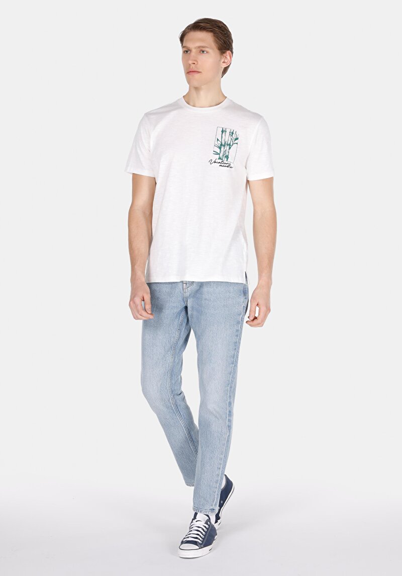 Изображение Мужские узкие джинсы цвета индиго стандартного кроя со средней посадкой