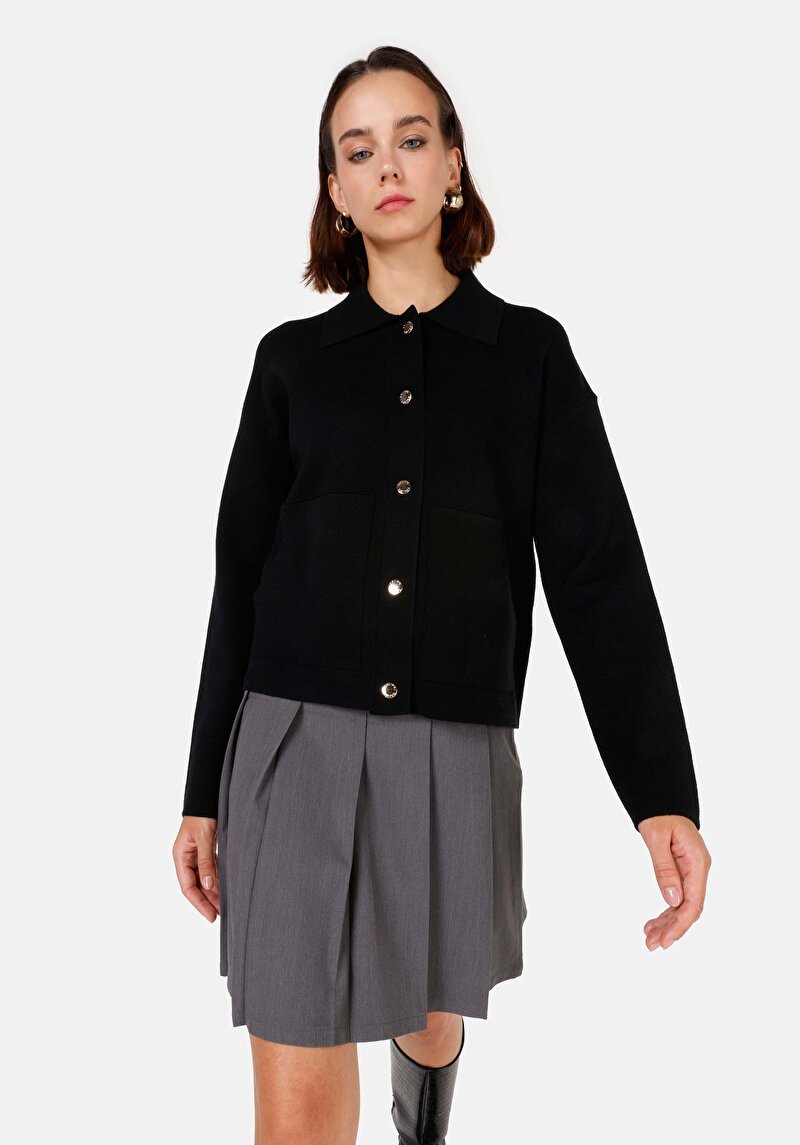 Изображение Женский черный кардиган regular fit