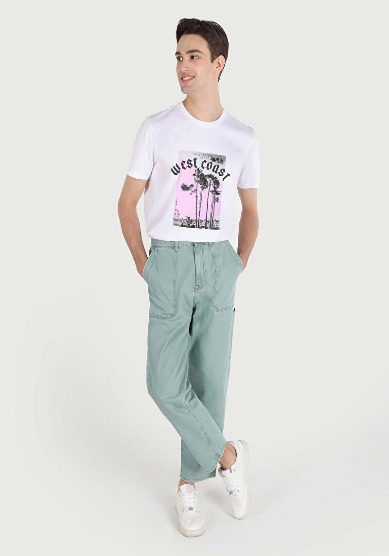 Изображение Мужские зеленые джинсы прямого кроя work fit средняя посадка