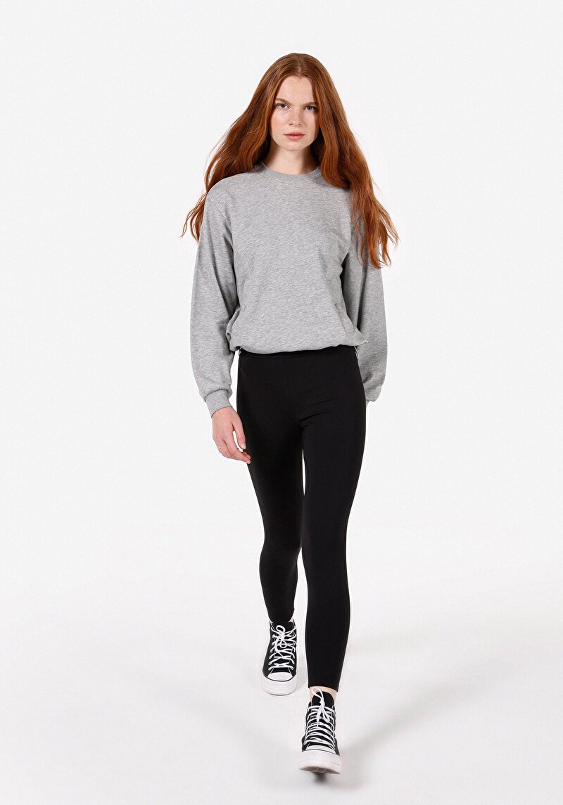 Изображение Женские трикотажные леггинсы черного цвета slim fit с высокой посадкой