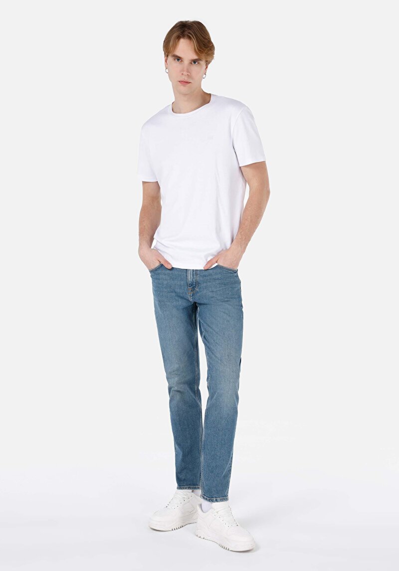 Изображение Мужские джинсы из денима, узкий крой, средней посадки