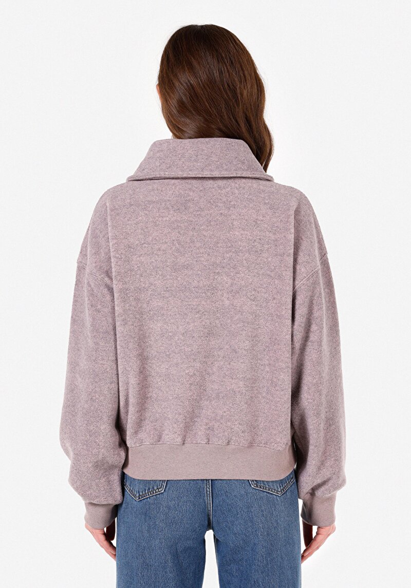 Показать информацию о Женский розовый свитшот стандартного кроя на молнии