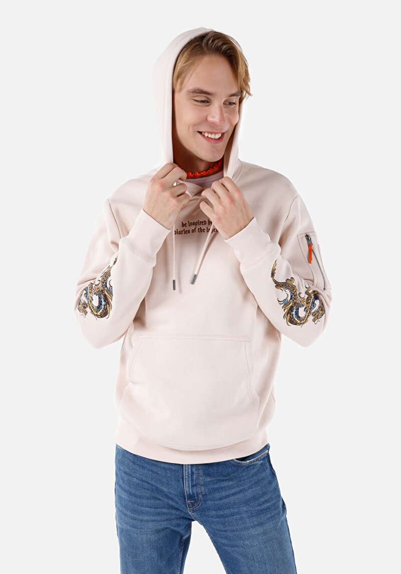 Изображение Мужская толстовка цвета экрю стандартного кроя