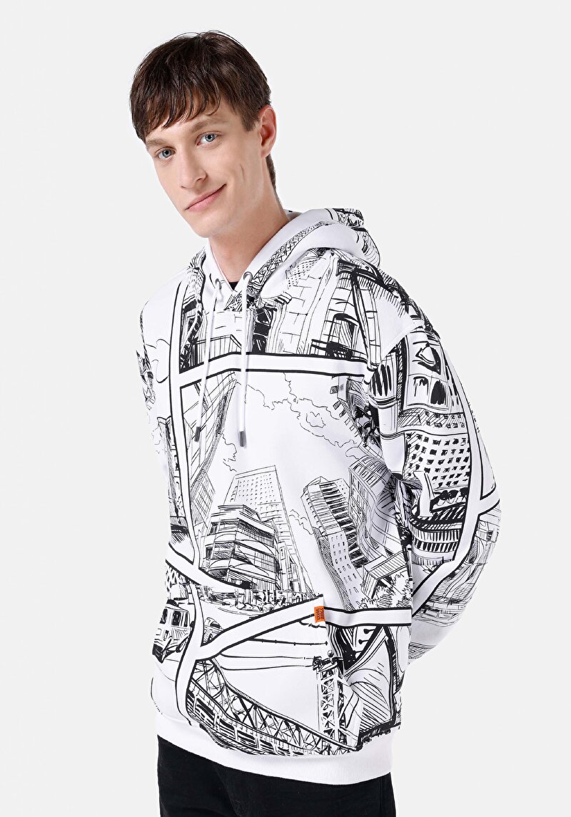 Изображение Мужская белая толстовка comfort fit