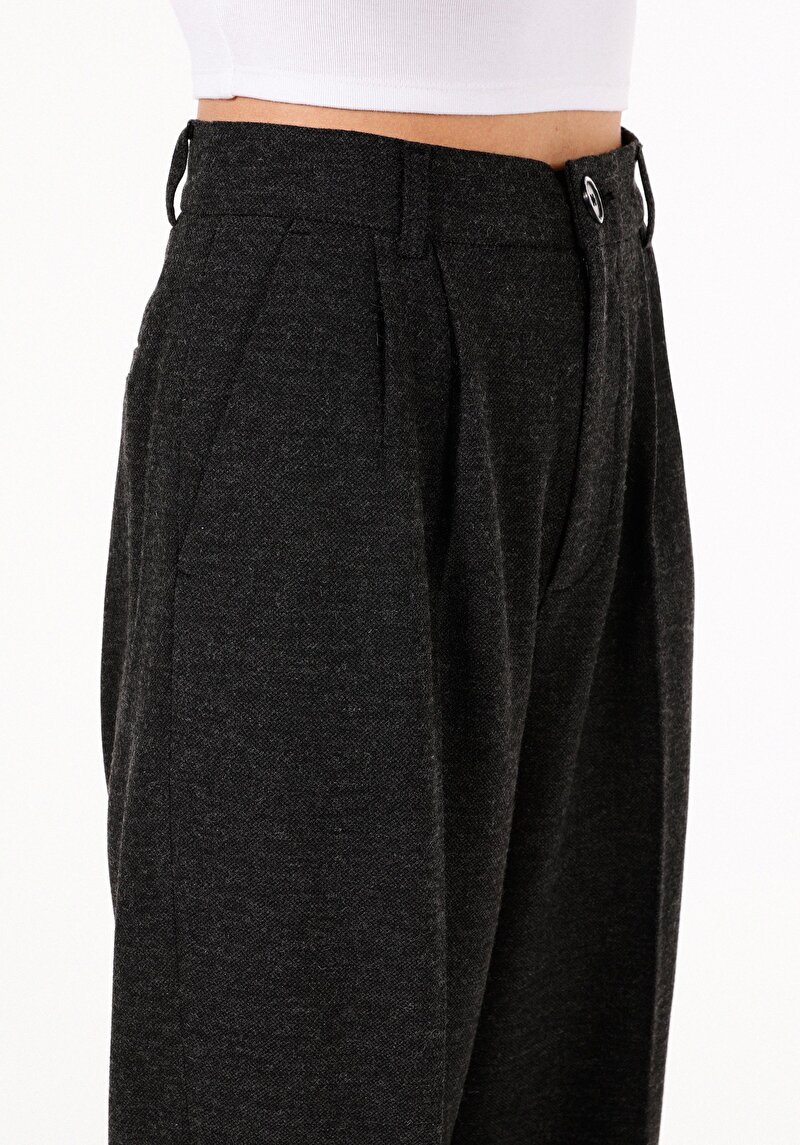 Изображение Женские графитовые брюки прямого кроя завышенная талия regular fit