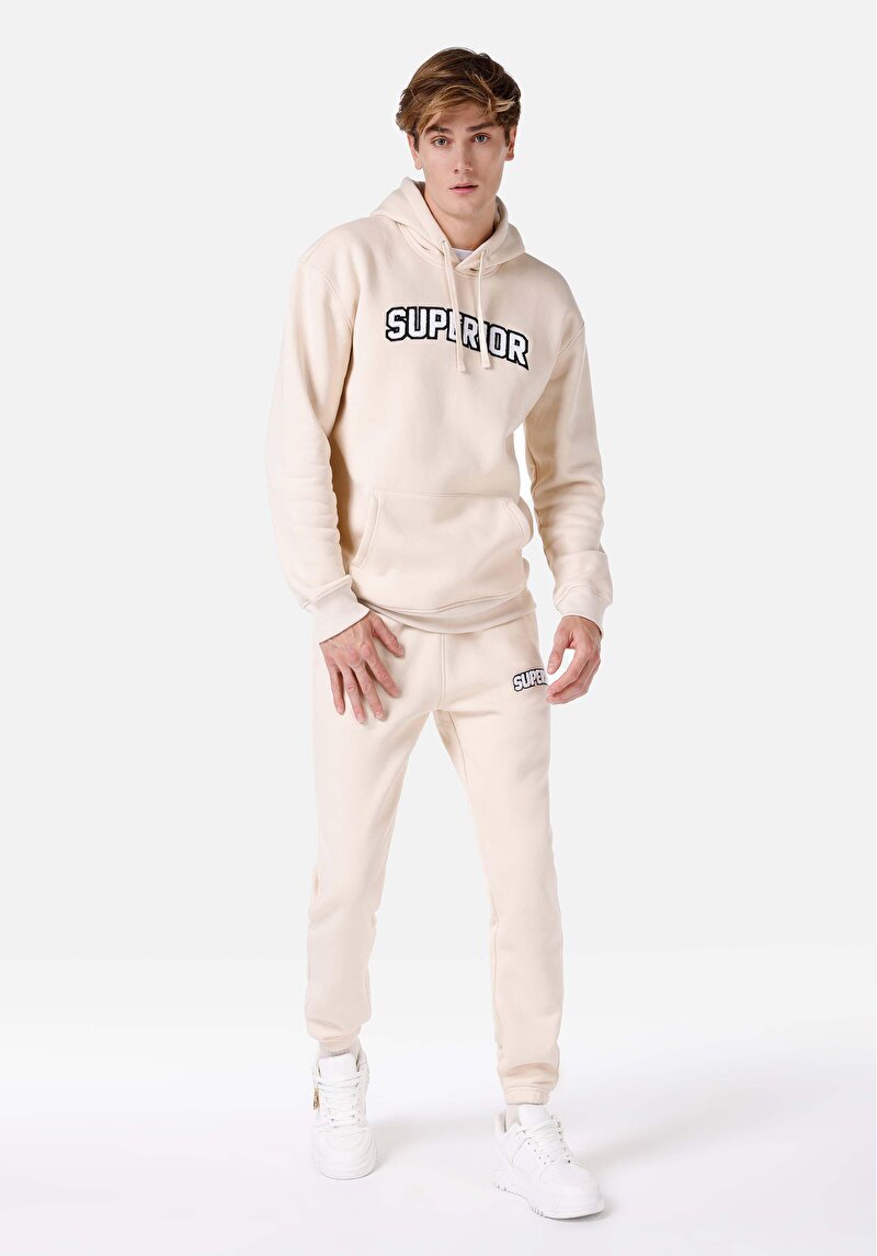 Изображение Мужские бежевые спортивные брюки стандартного кроя, средней посадки