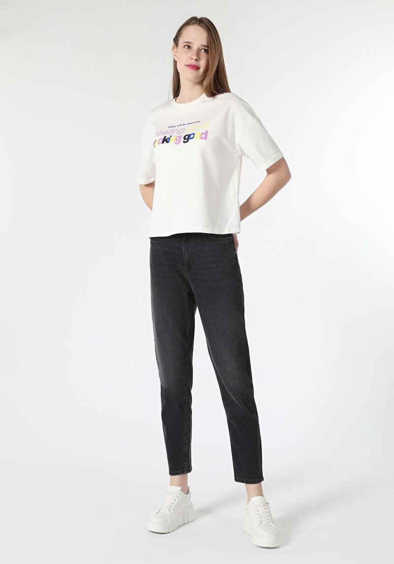 Изображение Женские джинсы из денима mom fit