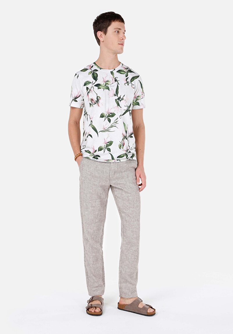 Изображение Мужские коричневые брюки прямого кроя средней талии