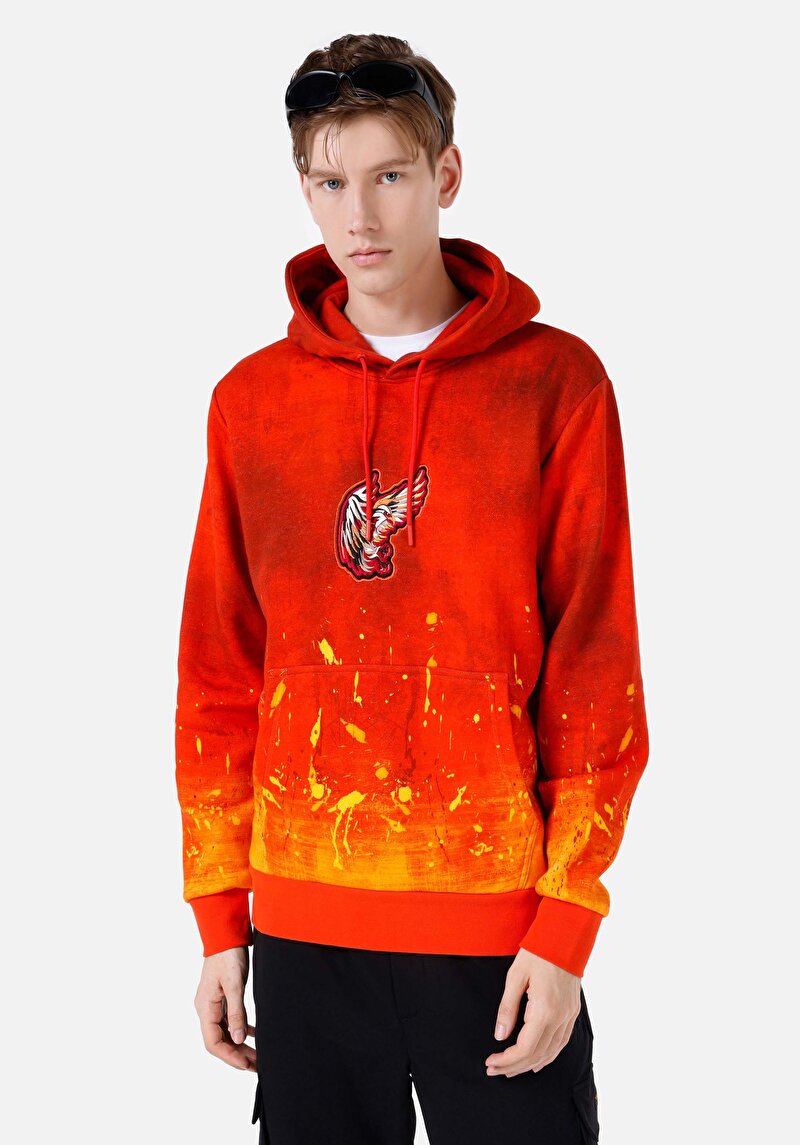 Изображение Мужская оранжевая толстовка стандартного кроя