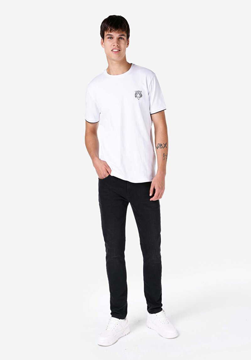 Изображение Мужские черные джинсы skinny fit завышенная посадка