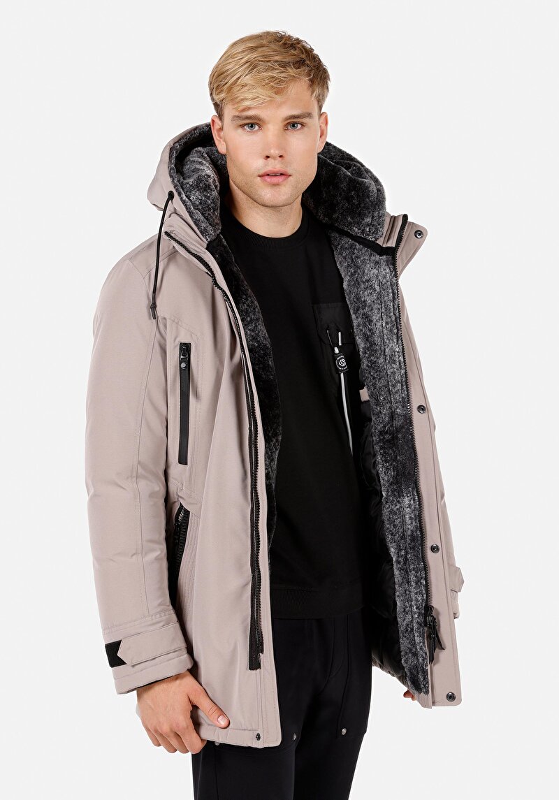 Изображение Мужское пальто экрю, regular fit