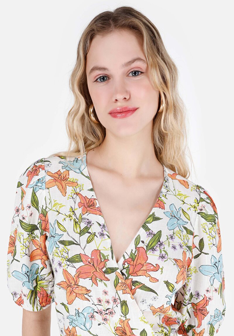 Показать информацию о Женское разноцветное платье стандартного кроя