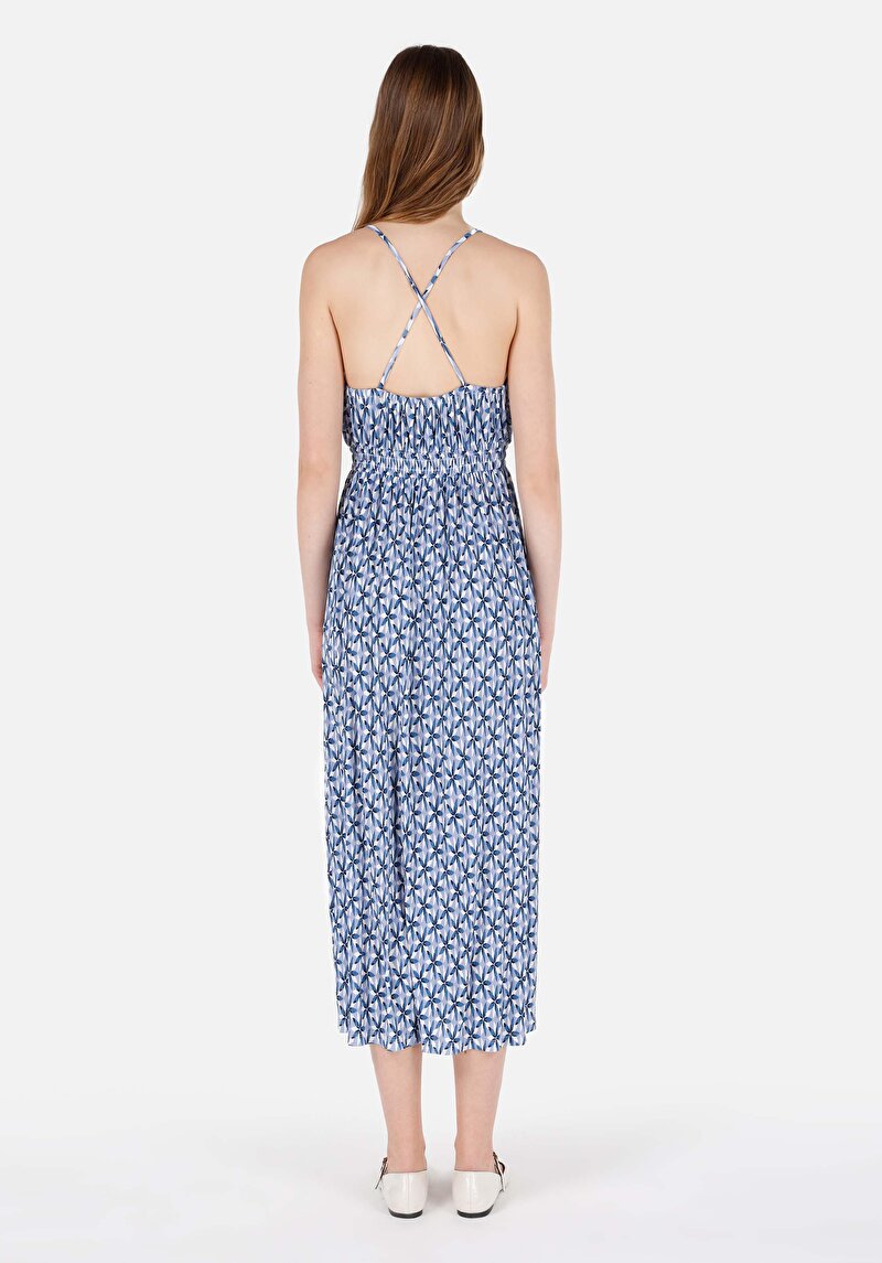 Показать информацию о Женское разноцветное платье стандартного кроя с короткими рукавами