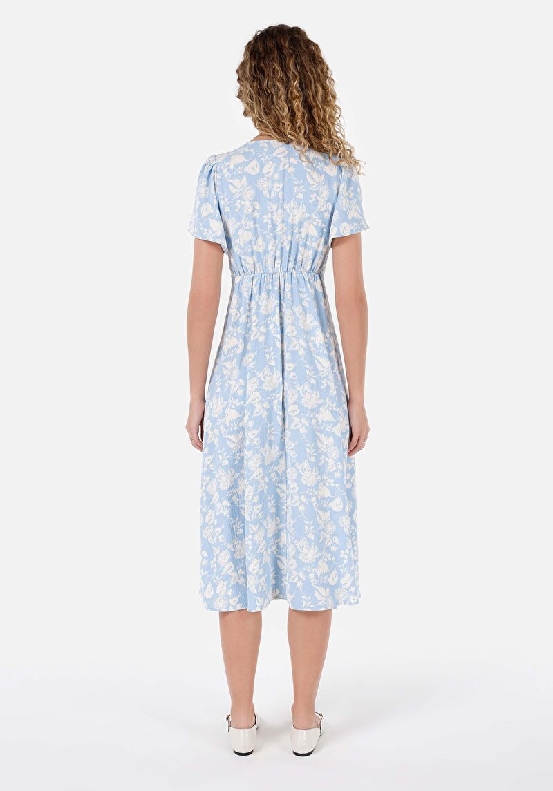 Показать информацию о Женское синее платье стандартного кроя