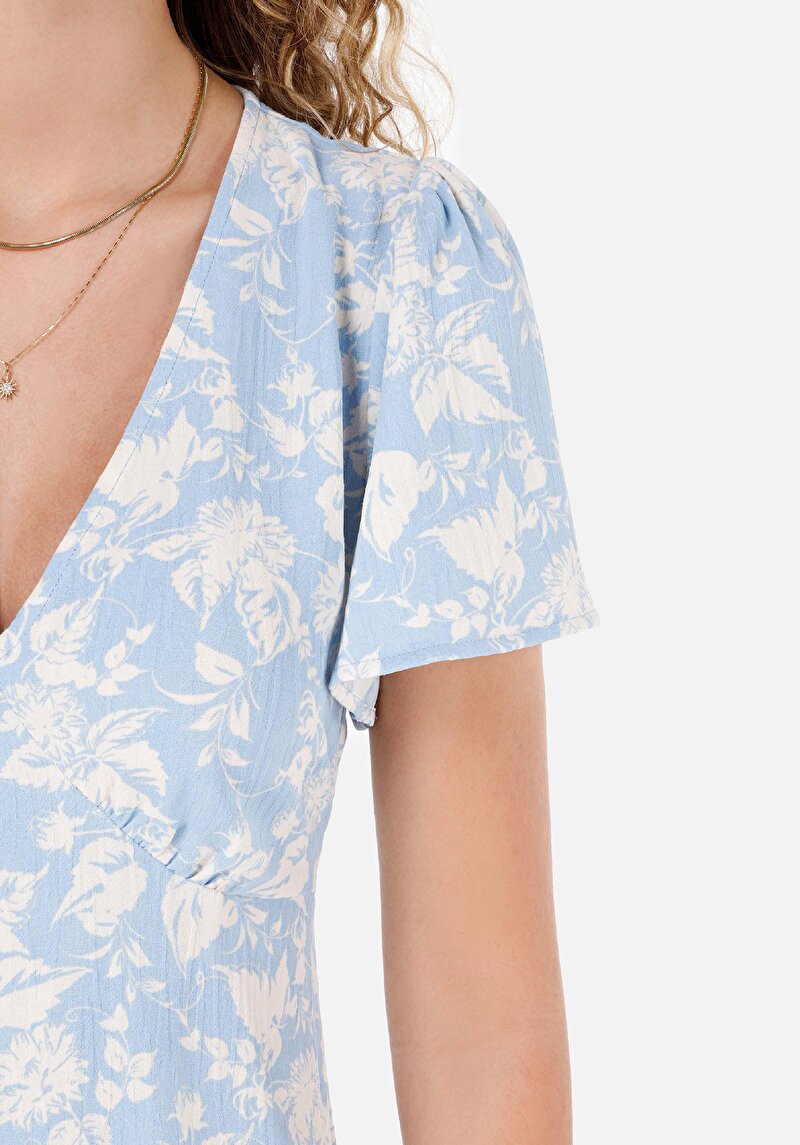 Показать информацию о Женское синее платье стандартного кроя