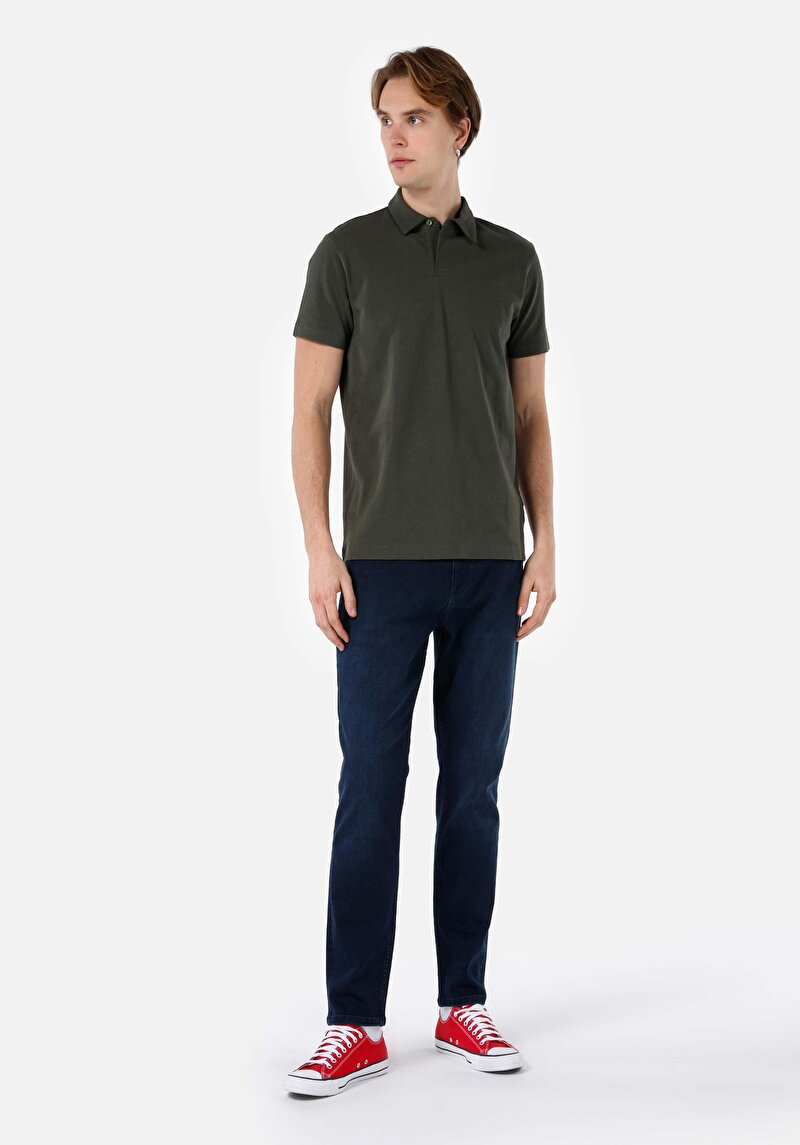 Изображение Мужские джинсы цвета индиго стандартного кроя