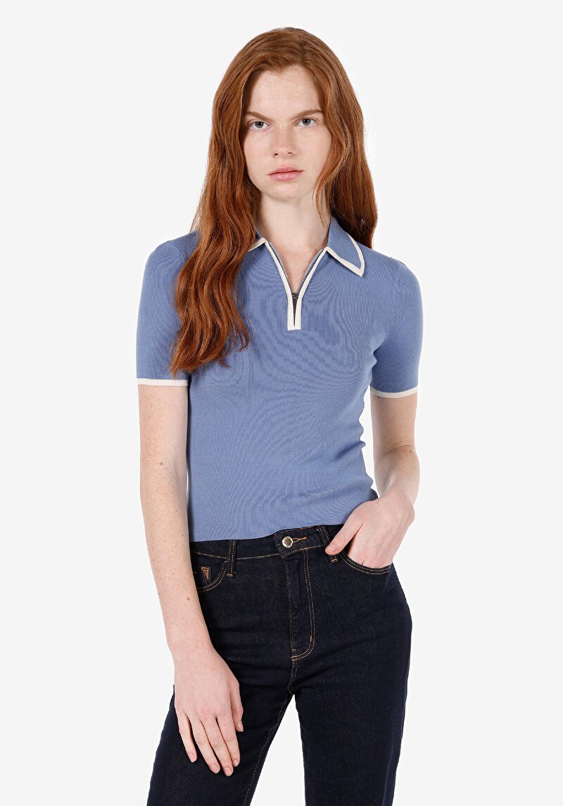 Изображение Женский свитер с коротким рукавом