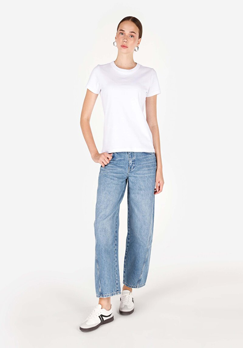 Изображение Женские индиго джинсы баллонного кроя (balloon fit)