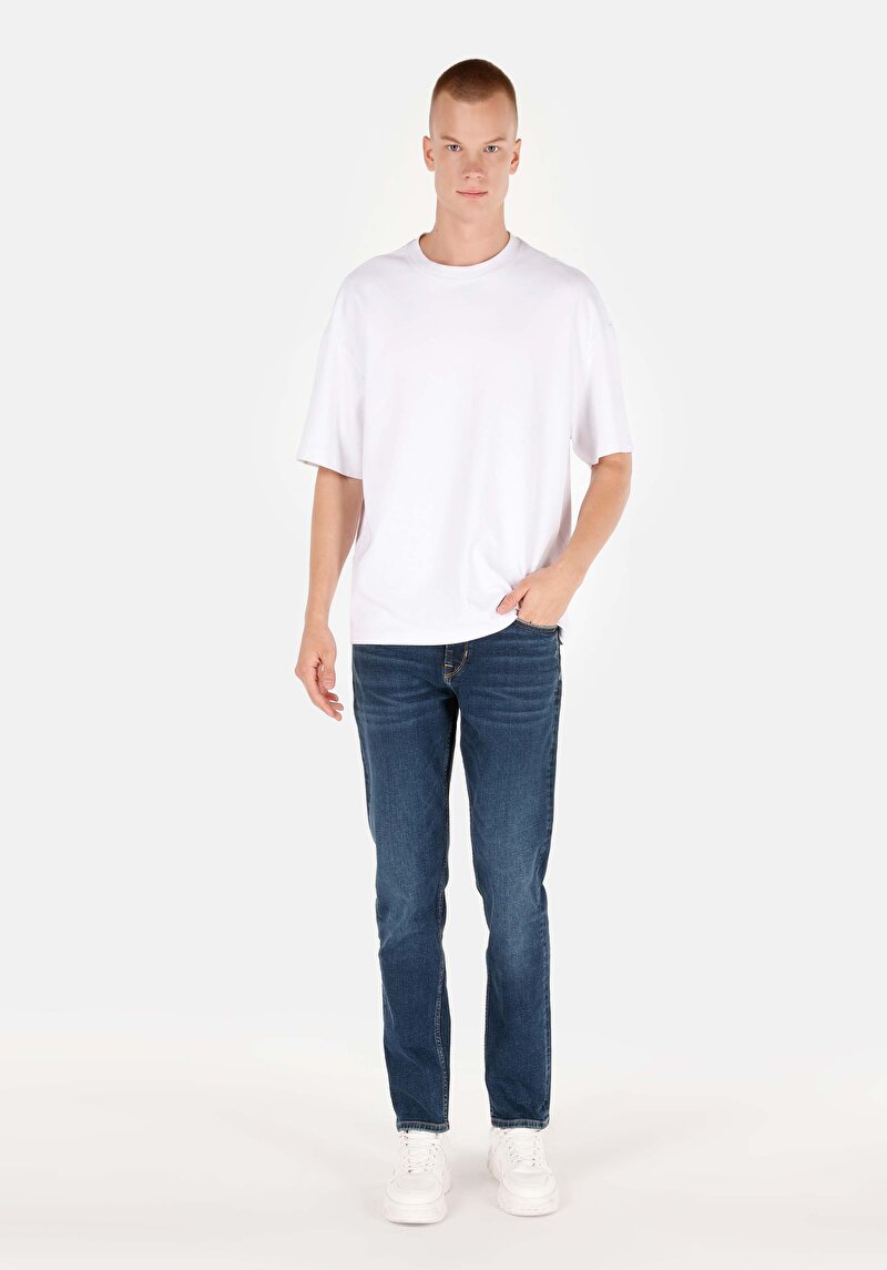 Изображение Мужские темно-синие джинсы regular fit