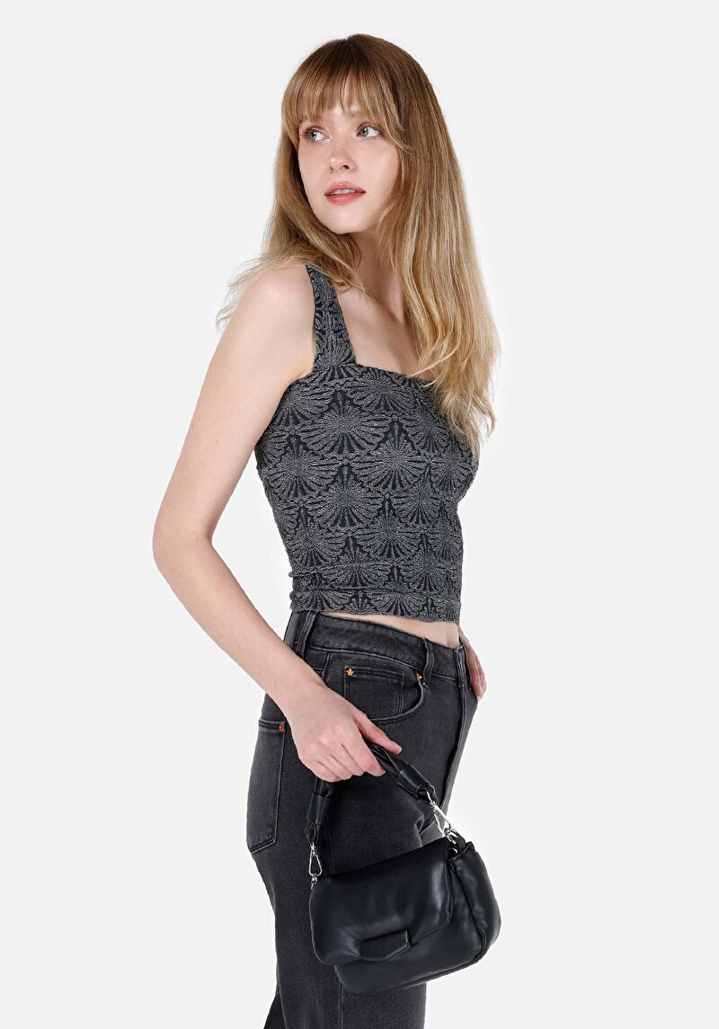 Изображение Женская антрацитовая майка приталенного кроя