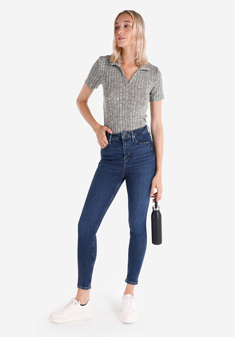 Изображение Женские узкие джинсы из денима