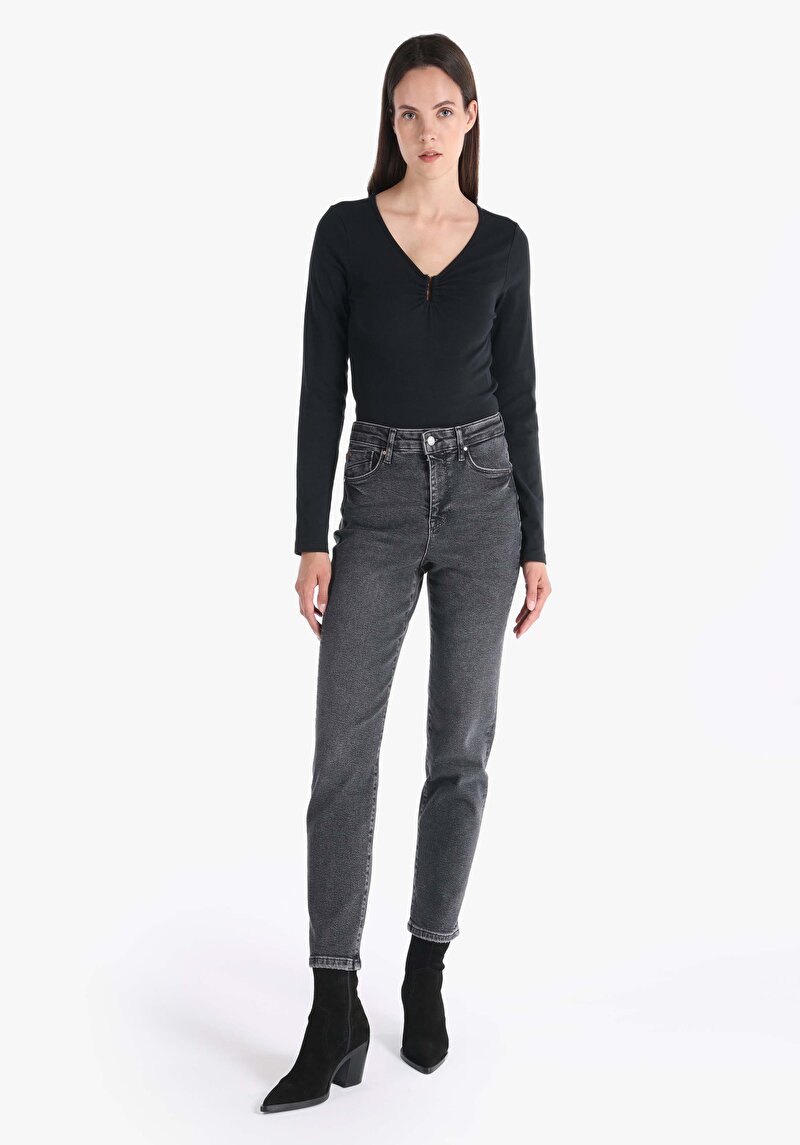 Изображение Женские узкие джинсы slim fit со средней посадкой