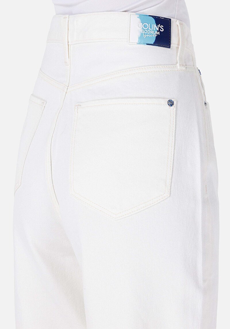 Показать информацию о Женские белые джинсы с эффектом воздушного шара, зауженные к низу, с высокой талией